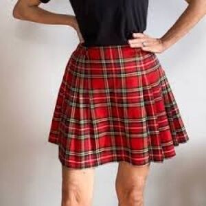 Vintage small wrap wool free plaid skirt….